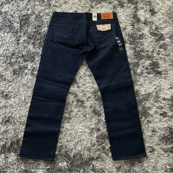 Levi's 501 Original Shrink to Fit Jeans Blue Button Fly Straight Mens 42x34-NWT - Picture 6 of 7